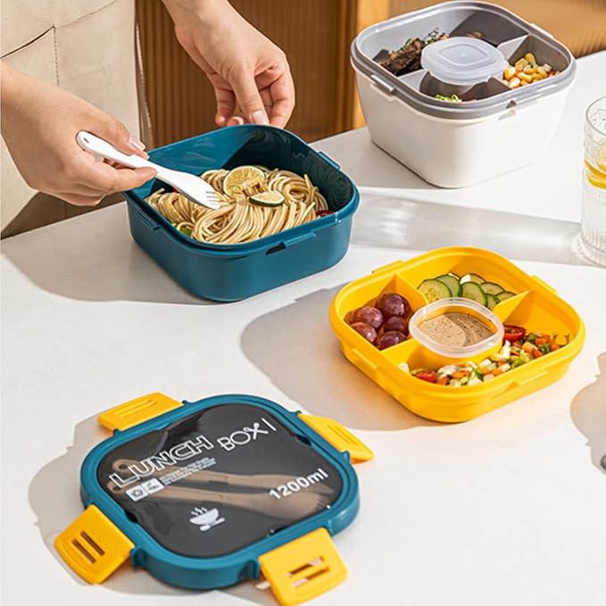 Lonchera Espaciosa con Cubiertos Sin BPA