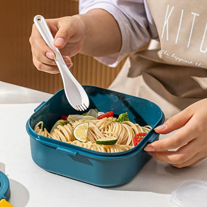 Lonchera Espaciosa con Cubiertos Sin BPA